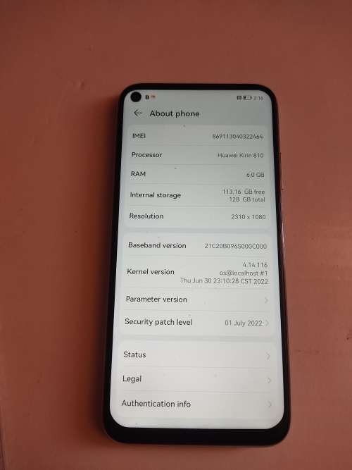 Huawei P40 Lite 128GB - Single Sim - Pre Owned