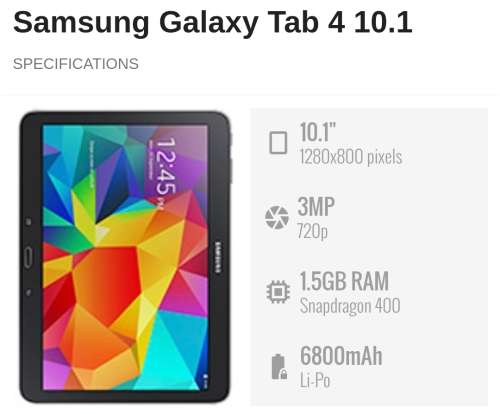 Samsung TAB4 - 10.1 - Wifi Only - Black - Tablet-Pre Owned