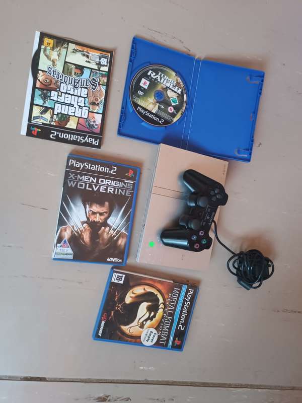 Sony PS2 Silver Slim Console Gaming Bundle
