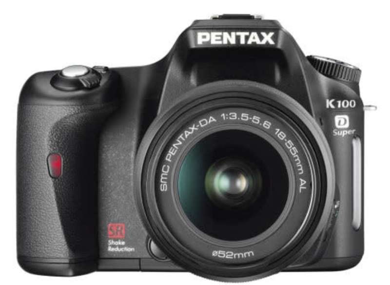 Pentax K100D - DSLR Camera - Lens + Flash included.