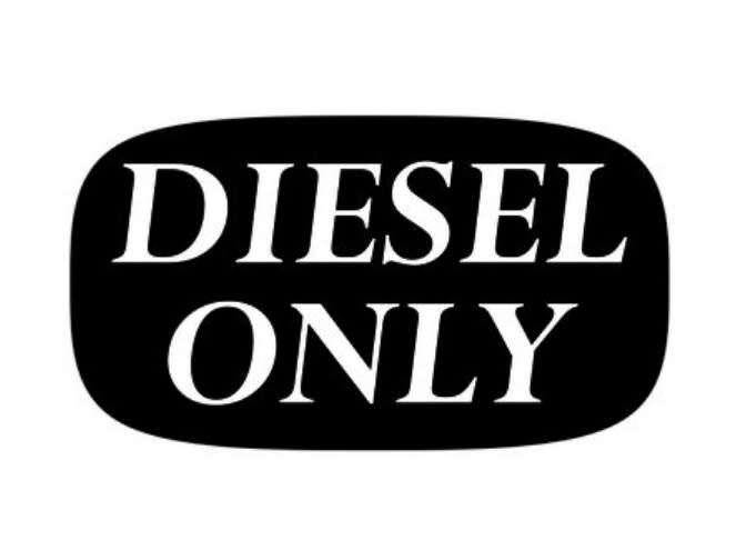 Diesel Only Sticker for fuel flap