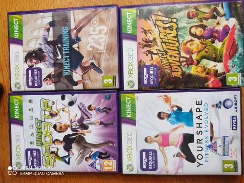 XBOX 360 S 250GB + KINECT + 4 GAMES