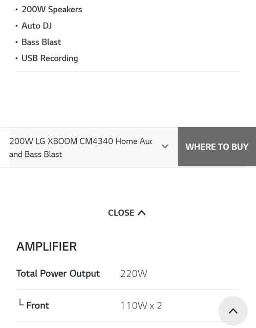 200W LG XBOOM CM4340 Home Audio System 