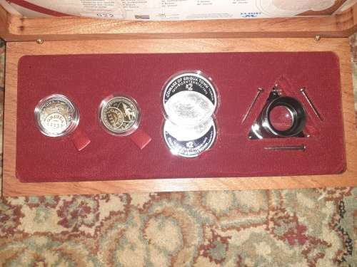 Silver set, bicentennial of the coinage of Griqua Town. 2015