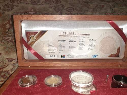Silver set, bicentennial of the coinage of Griqua Town. 2015