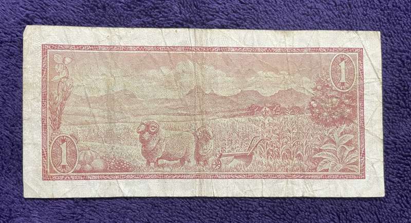 Old South African One Rand Bank Note