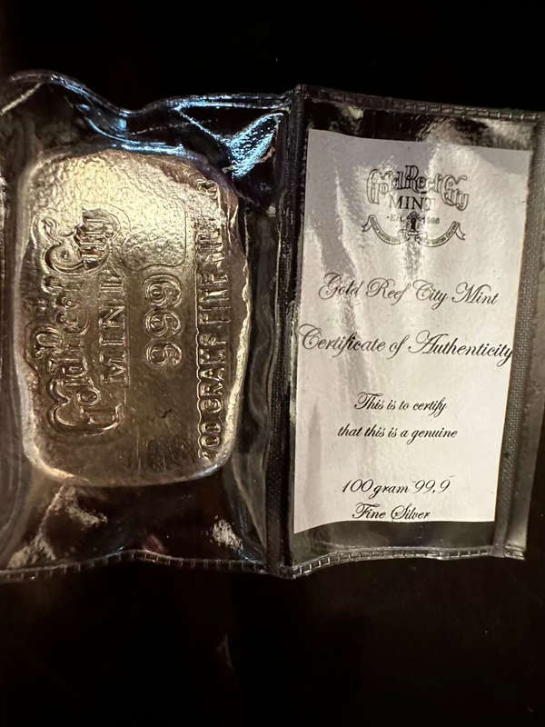 Pure Silver Bar weighing 100 Grams - Gold reef Mint Bar
