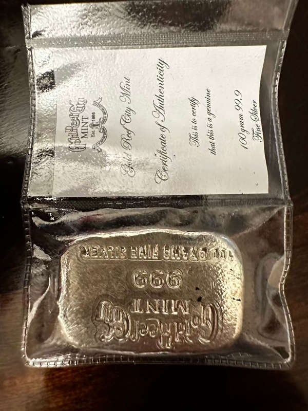 Pure Silver Bar weighing 100 Grams - Gold reef Mint Bar