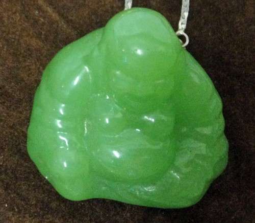 BUDDHA-FIGURINE Jade green miniature