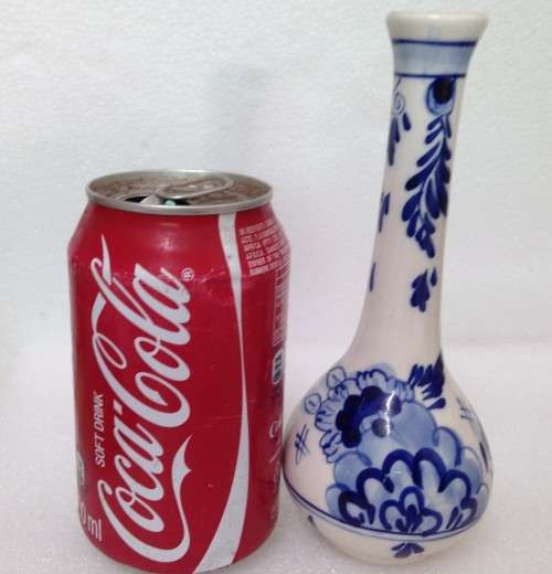 DELFT BLUE " ELWECO" -HAND PAINTED -DELFT BLUE PORCELAIN VASE