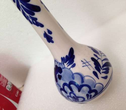 DELFT BLUE " ELWECO" -HAND PAINTED -DELFT BLUE PORCELAIN VASE