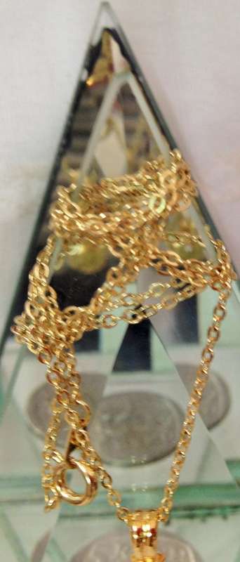 GENUINE AMETHYST+DIAMOND CHIPgold Tone Metal+chain circa 1965L@@K *BUY NOW*LISTINGS NO WAITING