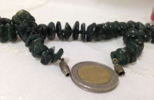 81 MOSS AGATE GEMSTONEs-beaded knots betweeenTranslucent mottled pattern EXQUISITE