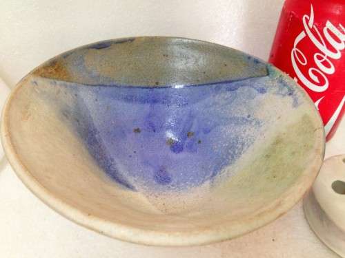 Vase + frog- Matching Ceramic blue degrees Beautiful UNUSUAL