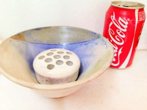 Vase + frog- Matching Ceramic blue degrees Beautiful UNUSUAL