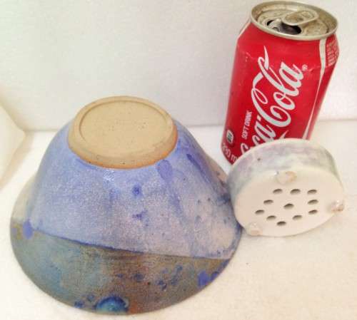 Vase + frog- Matching Ceramic blue degrees Beautiful UNUSUAL