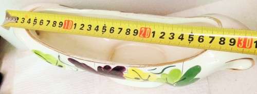 2 ITEMS-ITALY  LARGE*GONDOLA SHAPE VASE -2 HANDLES `1350` AUTUNNO-HAND PAINTED+*MATCHING ASHTRAY