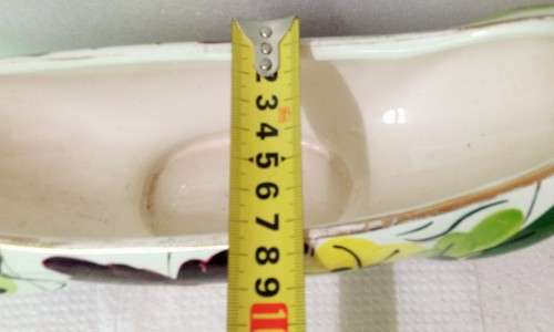 2 ITEMS-ITALY  LARGE*GONDOLA SHAPE VASE -2 HANDLES `1350` AUTUNNO-HAND PAINTED+*MATCHING ASHTRAY