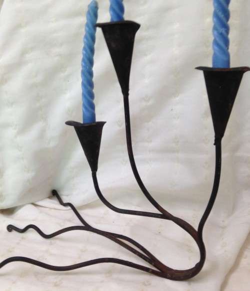 WROUGHT IRON CANDELABRA* 3 LILY`S