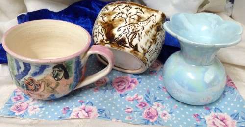 UNUSUALAnimal park Jug*Blue Lustre Vase*Pottery Cup*LOOK atMy*BUYNOW*items* NO WAITING
