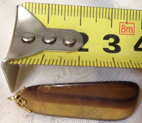 Semi Precious GEMSTONE *PENDANTs GOLDTONE METAL finding**  1 X TIGERS EYE