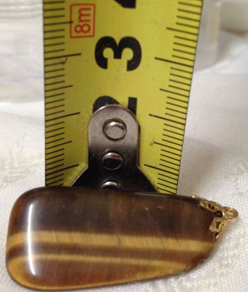 Semi Precious GEMSTONE *PENDANTs GOLDTONE METAL finding**  1 X TIGERS EYE