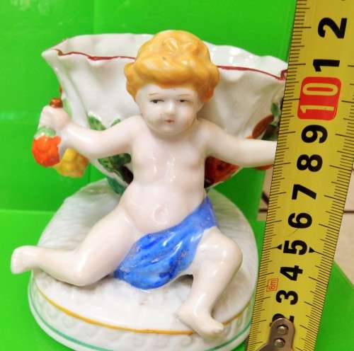 Vase - 1 Putti holding top round bowl made by TA JAPAN CERAMIC VASE