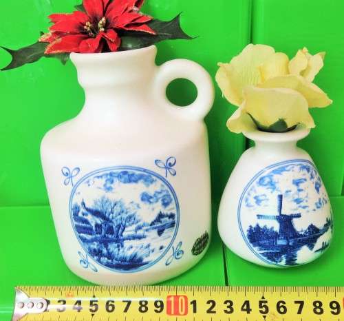 JUG  CERAMIC - DELFT STYLE BLUE RURAL SCENE-Crescent Potteries Est.1952