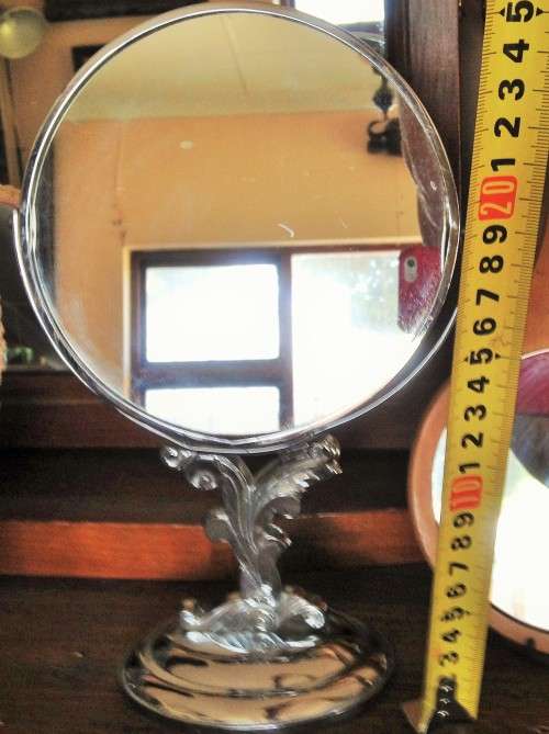 OLD Shaving mirror/make up MIRROR*BEVELED*DAMAGE!!GREAT COUNTRY HOME DECOR!!!!