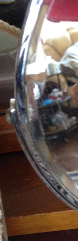 OLD Shaving mirror/make up MIRROR*BEVELED*DAMAGE!!GREAT COUNTRY HOME DECOR!!!!