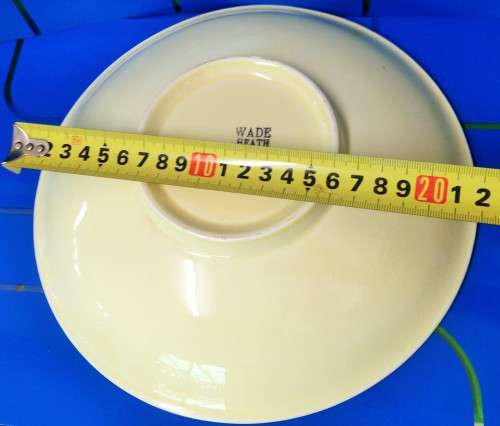 WADE HEATH Fruit bowl- ceramic basket weave Yellow with Pansy`s