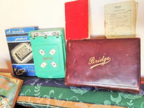 BAKELITE BRIDGE BLACO Memomaster *2 pck Cards & case LOOK At My BUY NOW LISTINGS NO WAITING