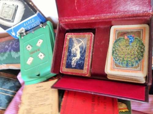 BAKELITE BRIDGE BLACO Memomaster *2 pck Cards & case LOOK At My BUY NOW LISTINGS NO WAITING