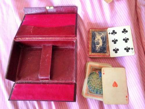 BAKELITE BRIDGE BLACO Memomaster *2 pck Cards & case LOOK At My BUY NOW LISTINGS NO WAITING