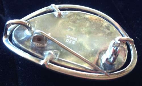 SILVER[ISRAEL 830]POLISHED ELAT STONE*brooch*GREAT COUNTRY HOME DECOR*L@@K ATmy*BUY NOW*NO WAITING