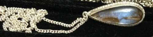 VTG Pendant*BUTTERFLY WING PENDANT[BACKstamped 27SILVER]*CHAIN delicate[STAMPED SILVER]50'sEXQUISITE