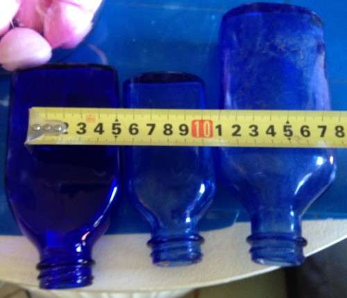 TRIO OF VINTAGE COBOLT BLUE bottls 2 DUMP DIG  no lids*L@@K at My BUY NOW listings NO WAITING