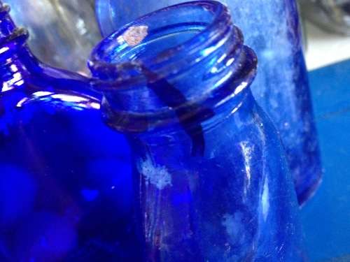 TRIO OF VINTAGE COBOLT BLUE bottls 2 DUMP DIG  no lids*L@@K at My BUY NOW listings NO WAITING