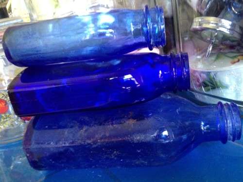 TRIO OF VINTAGE COBOLT BLUE bottls 2 DUMP DIG  no lids*L@@K at My BUY NOW listings NO WAITING