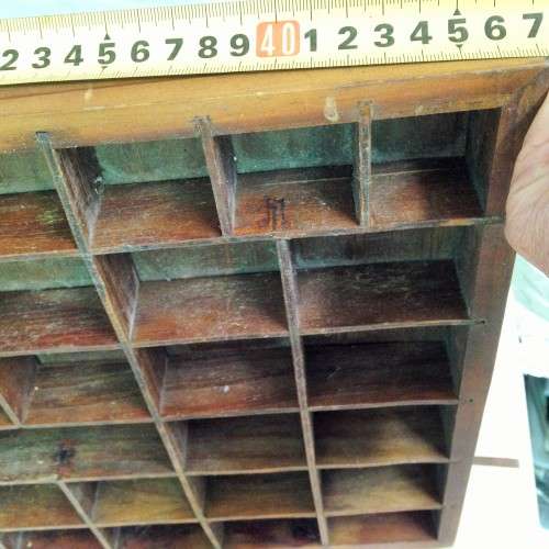 42-Spaces*PRINTER TRAY-OLD WOOD SHOWS WARE!!GREAT COUNTRY HOME DECOR!!L@@K AtmyBUY NOW*NO WAITING