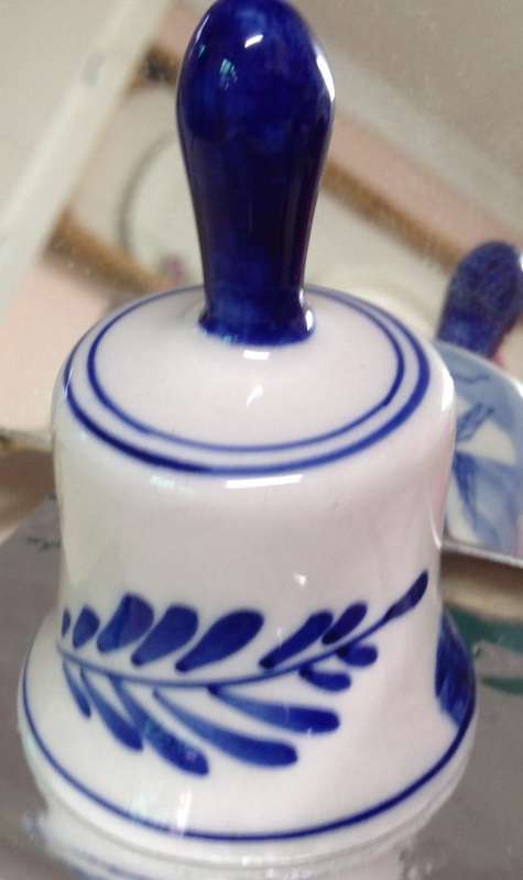 !!BELL-DELFT H.75MM-STAMP -BLAAUW -HAND WERK DELFT HOLLAND !!GREAT COUNTRY HOME DECOR!!!