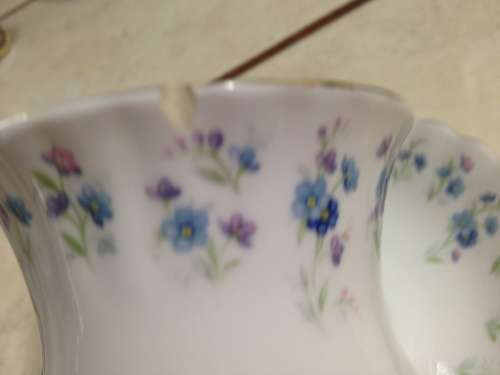 ROYAL ALBERT 1 DEMITASSE duoMEMORY LANE- cup has rimChip!!GREAT COUNTRY HOME DECOR!!*