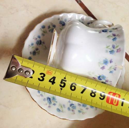 ROYAL ALBERT 1 DEMITASSE duoMEMORY LANE- cup has rimChip!!GREAT COUNTRY HOME DECOR!!*