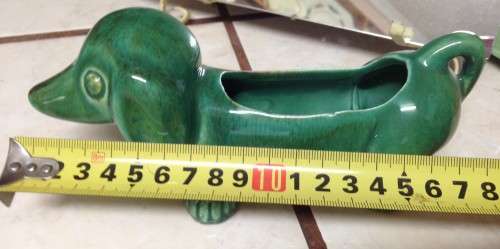 LUCIA GREEN SAUSAGE DOG VASE*NUMBER 2008