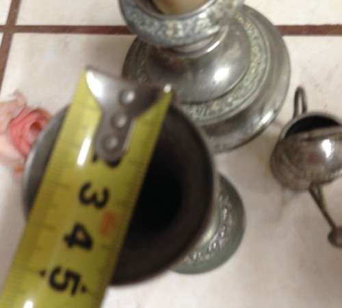 AWESOME !!!SILVER PLATED *1 VASE+*1CANDLE HOLDERS+ MINI WATER CAN!!!!! EXQUISITE INTRICATE PATTERN