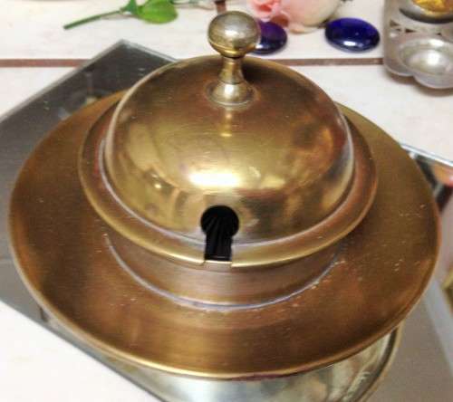 BRASS BUTTER DISH* INSCRIBED inside basepLATED*LID*+GLASS*!!!GREAT COUNTRY HOME KITCHEN DECOR!!!!