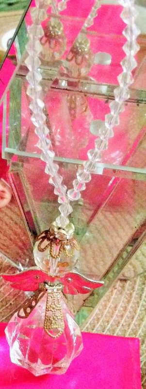 Angel -hanging LOOP HEAD CRYSTALS CUT GLASS *BODY ACRYLIC