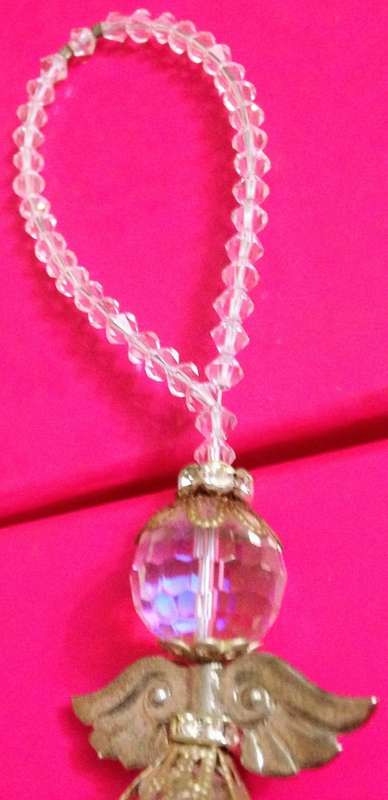 Angel -hanging LOOP HEAD CRYSTALS CUT GLASS *BODY ACRYLIC