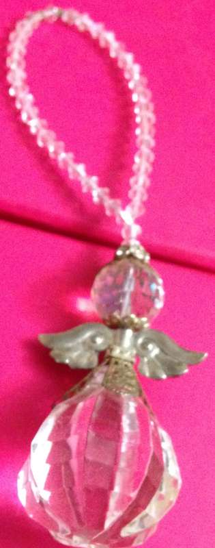 Angel -hanging LOOP HEAD CRYSTALS CUT GLASS *BODY ACRYLIC