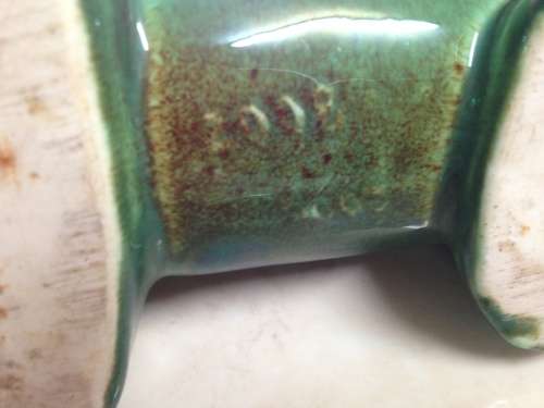 LUCIA GREEN SAUSAGE DOG VASE*NUMBER 2008